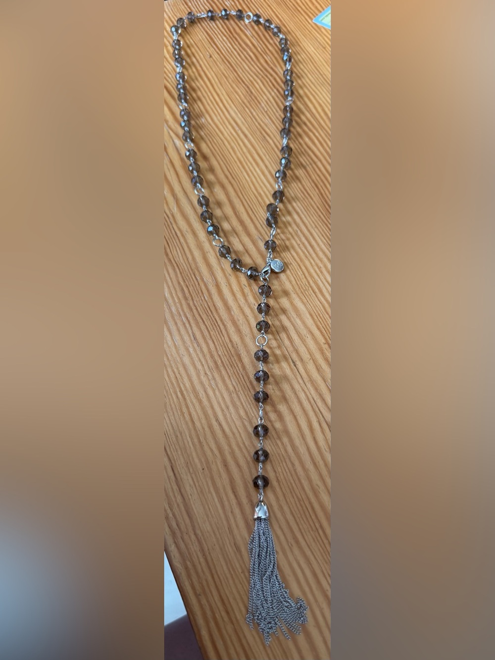 NWOT - Tristan - Fashion jewelry- Smoky Crystal Beaded Y-Drop Necklace    Set